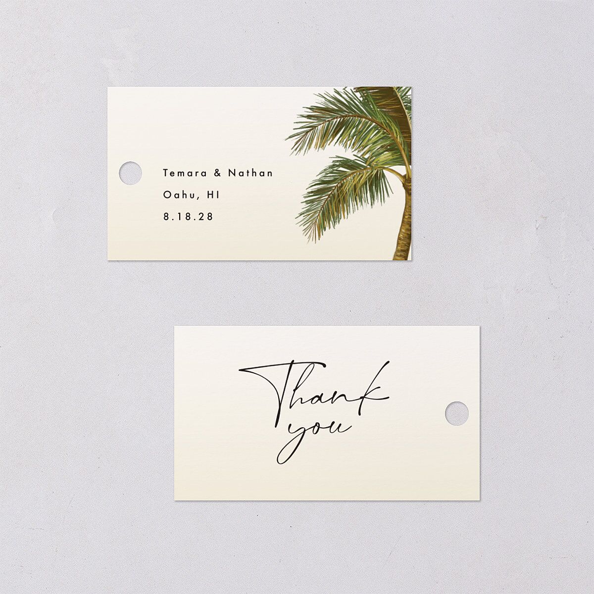Hawaii Palm Trees Favor Gift Tags Sand Signature