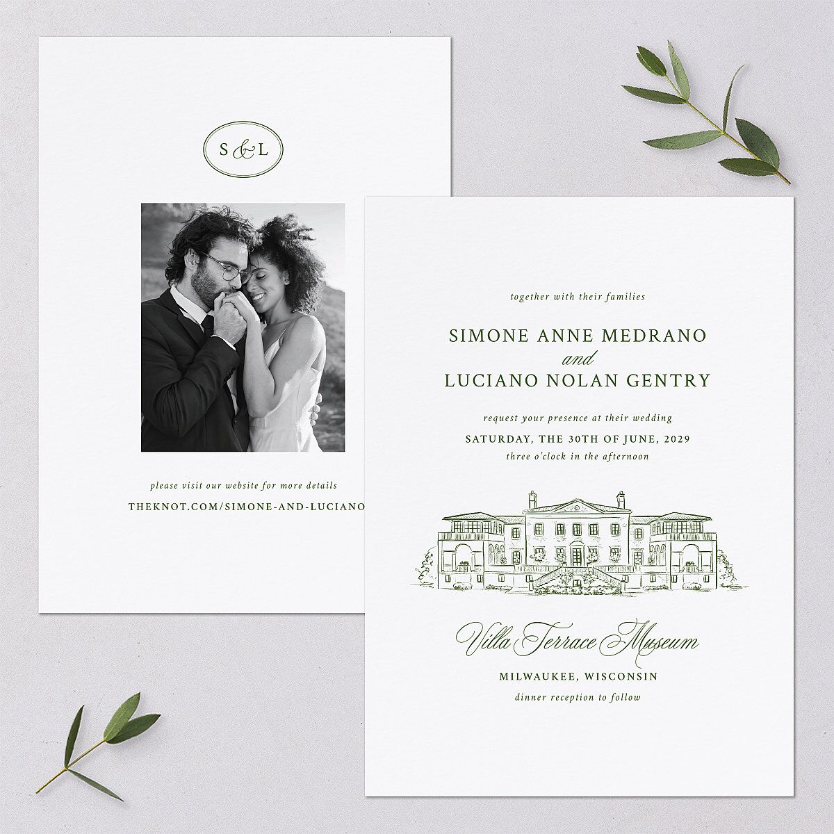 Your Own Classic Italian Venue Wedding Invitations Dark Camo Signature Blank No Standard