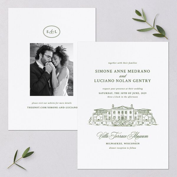 Your Own Classic Italian Venue Wedding Invitations Dark Camo Signature Blank No Standard