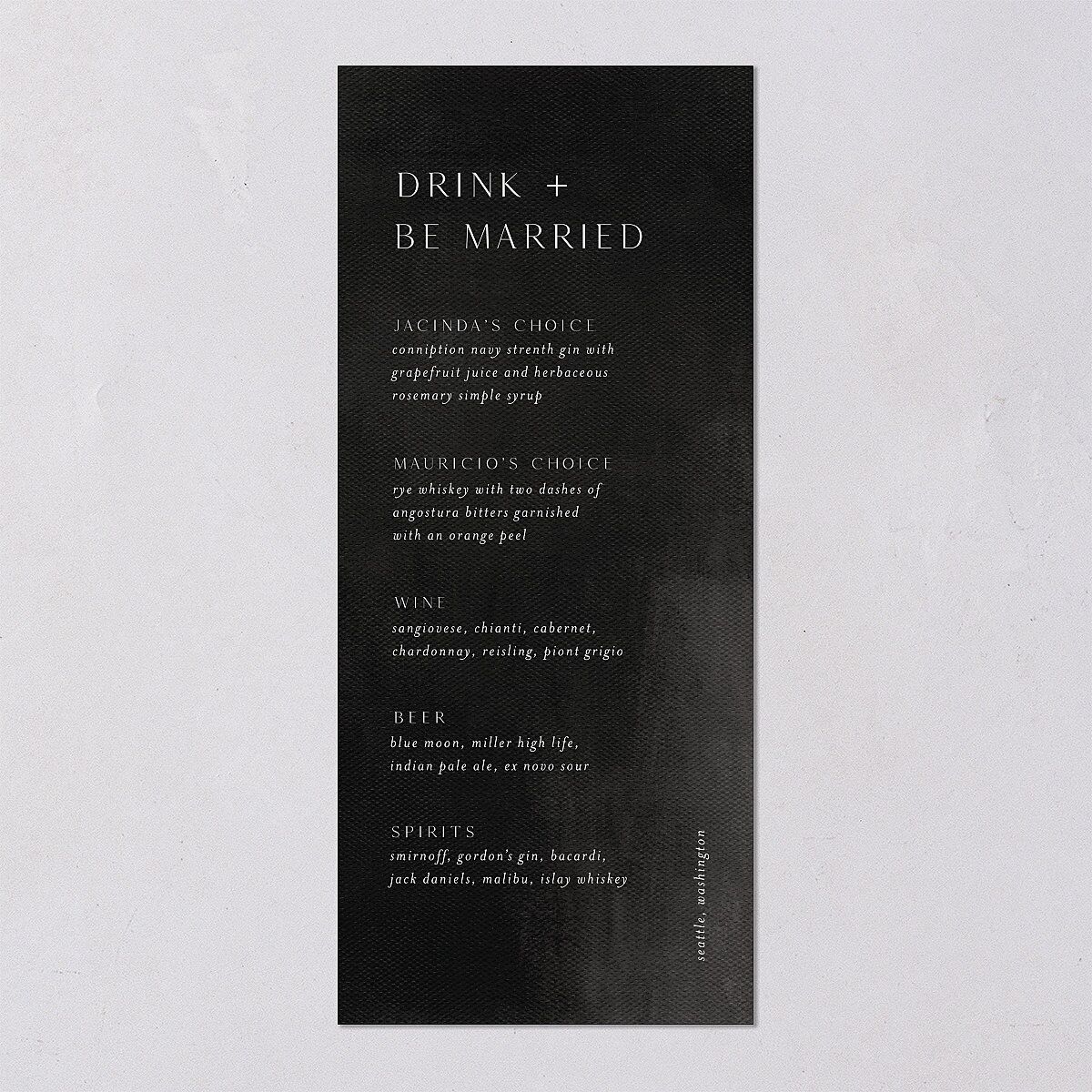 Modern Canvas Menus Midnight Signature