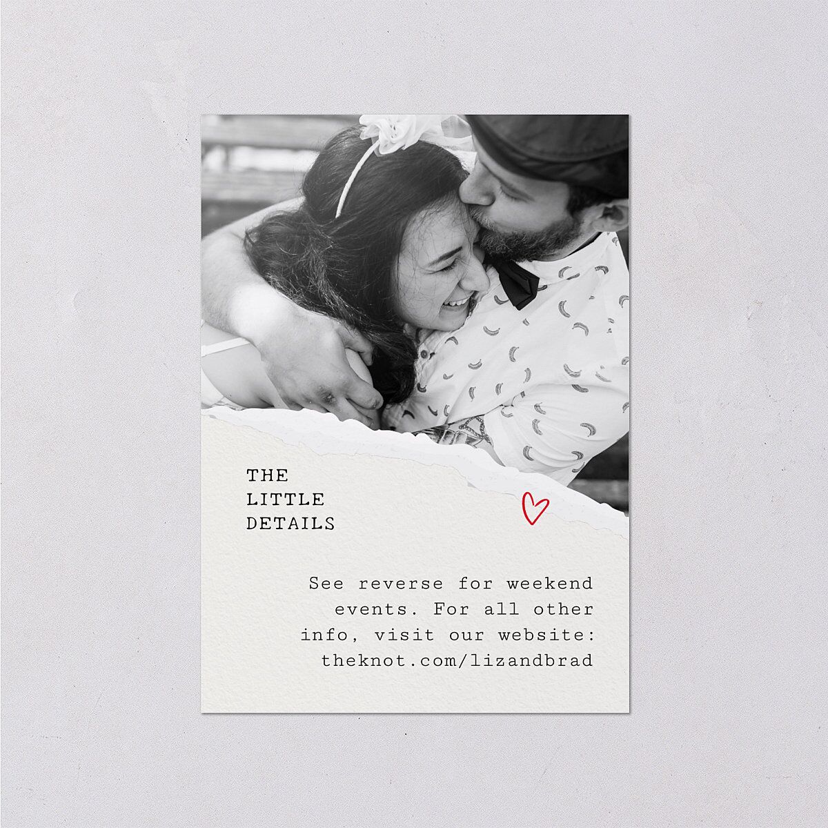 DIY Crafty Photo Wedding Event Detail Cards Ruby Signature Standard