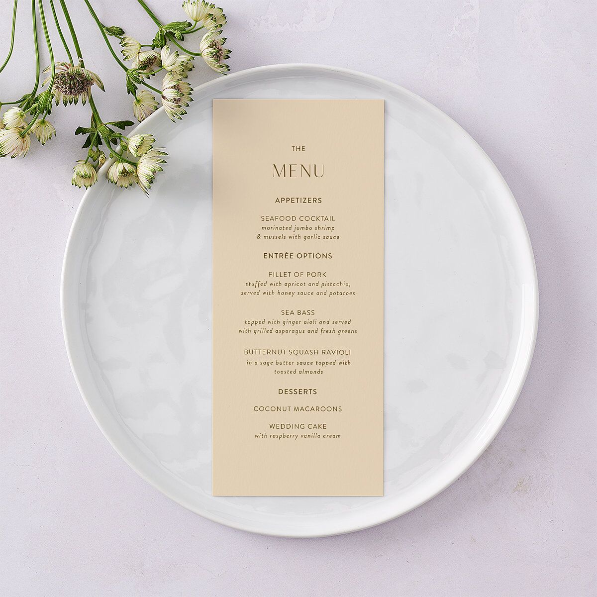 Simply Refined Photo Menus Barely Peach Signature