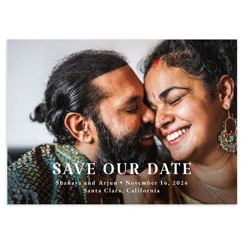 Indian Painted Henna Save the Date Cards Chestnut Signature smooth Blank No Standard