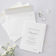 Classic Black Tie Rehearsal Dinner Invitations Pure White Signature Blank Standard