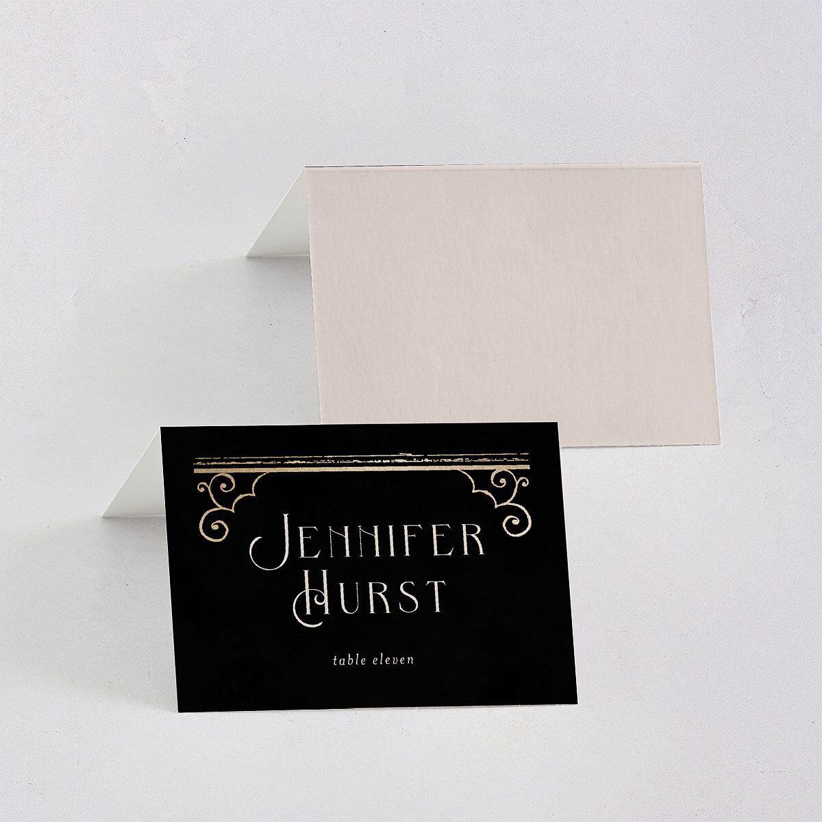 Gothic Gate Foil Place Cards Gold Licorice Signature