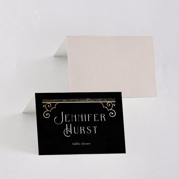 Gothic Gate Foil Place Cards Gold Licorice Signature