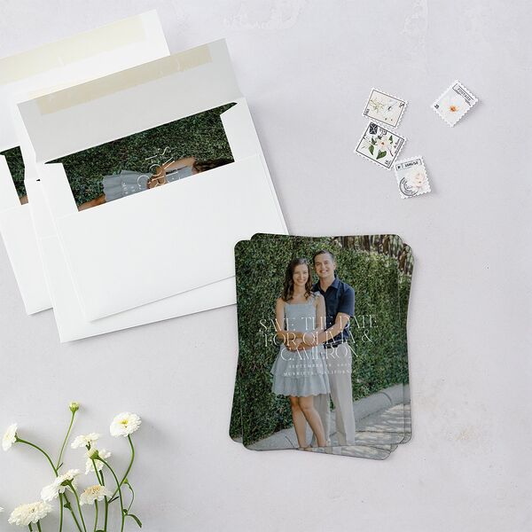 Photo Arch Save The Date Magnets Taupe Magnet Paper