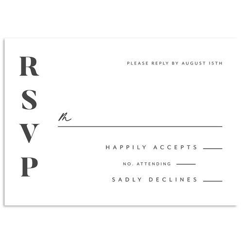 Love in NYC Wedding Response Cards Medieval Grey Signature Standard
