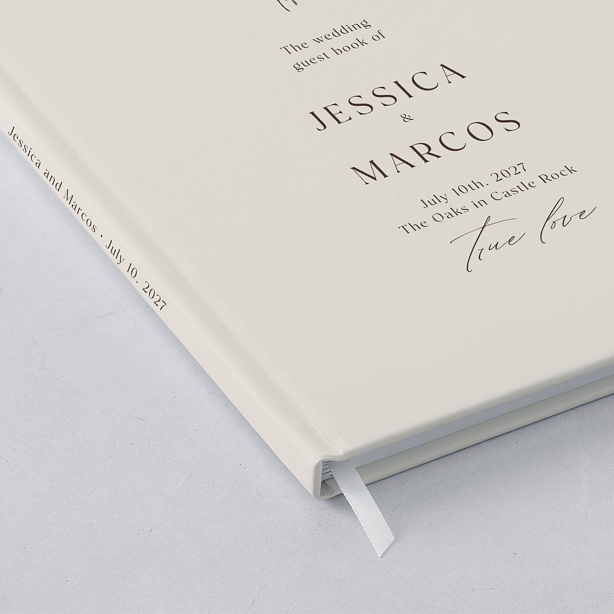 Simple Boho Flowers Guest Books Champagne