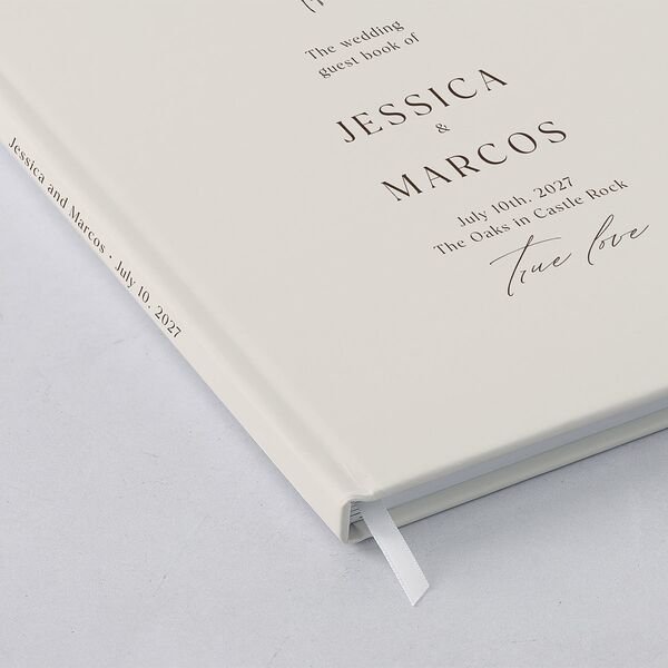 Simple Boho Flowers Guest Books Champagne