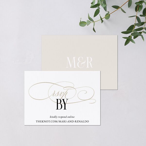Polished Photo Foil QR Code RSVP Cards Pure White Signature Standard