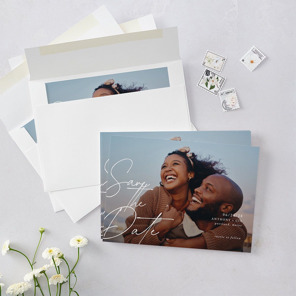 Corner Date Save the Date Cards — view 5