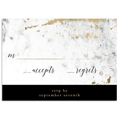 Marble and Gold Wedding Response Cards Midnight Signature Standard