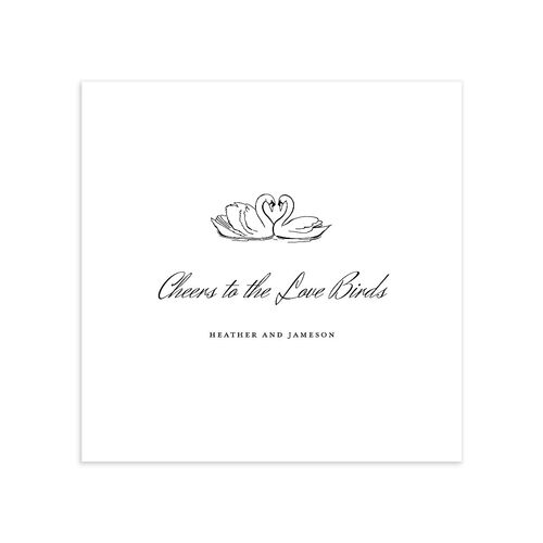 Elegant Swans Cocktail Napkins Ivory Napkin Uncoined