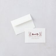 Gothic Medieval Arch Response Card Envelopes White Burgundy Return Address Signature Standard