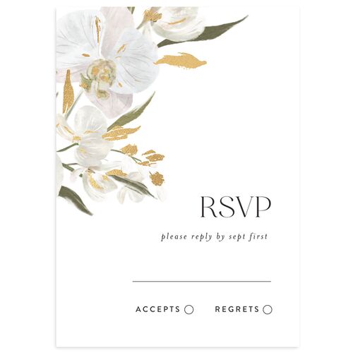 Elegant Orchid Foil Wedding Response Cards Gold Licorice Signature Standard