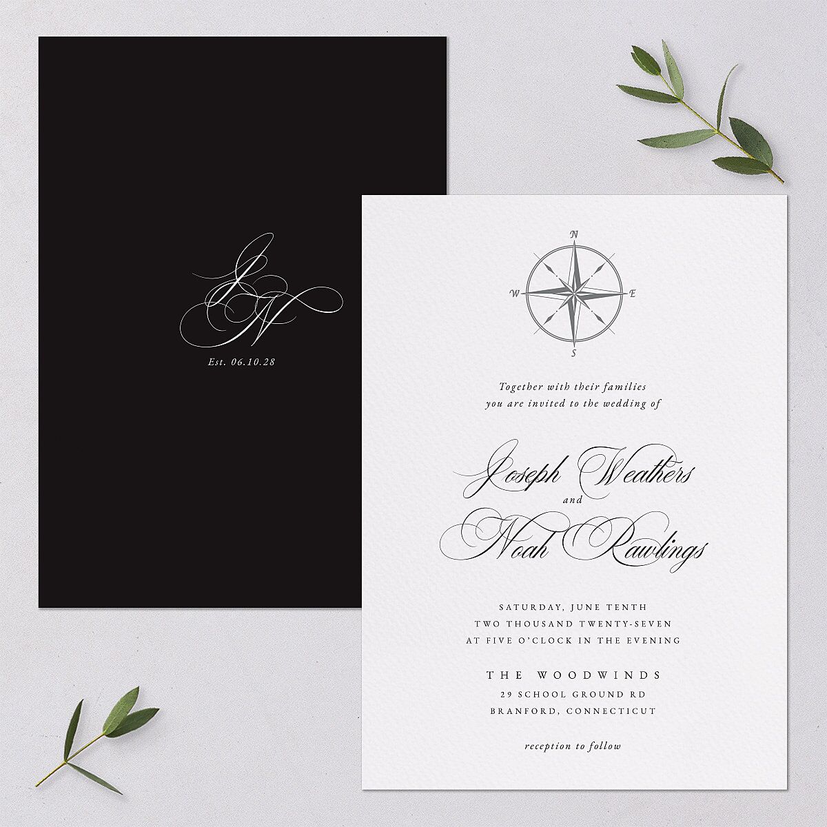 Formal Nautical Wedding Invitations Midnight Signature Blank No Standard