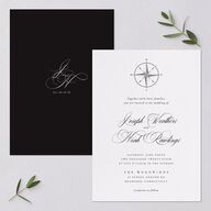 Formal Nautical Wedding Invitations Midnight Signature Blank No Standard