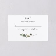 Eucalyptus Frame All-in-One Wedding Invitations Pure White Signature Light Both Recipient and Return Addresses No