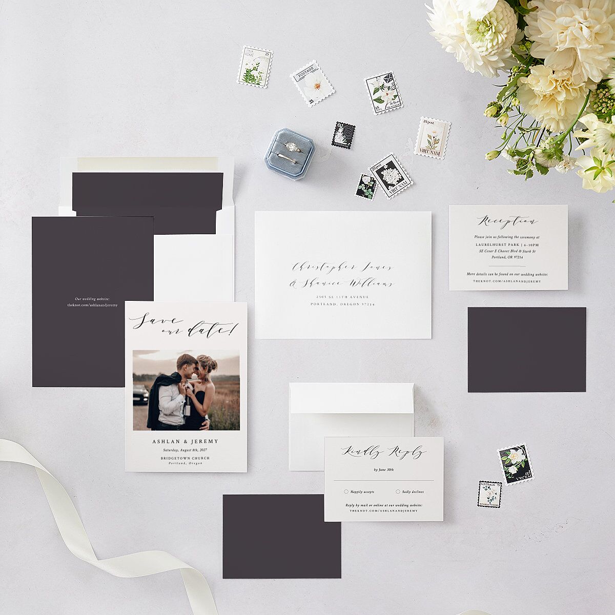 Simply Elegant Save The Date Cards — view 6