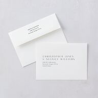 Lavish Palm Save The Date Card Envelopes White Pure White Both Recipient and Return Addresses Signature Standard