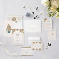 Indian Botanical Blooms Wedding Invitations Daffodil Signature Blank No Standard