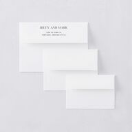 Modern Contrast Rehearsal Dinner Invitation Envelopes White Midnight Both Recipient and Return Addresses Signature Standard