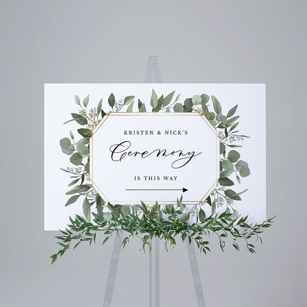 Eucalyptus Frame Standard Direction Sign Large Pure White Standard Indoor Foam Core L Direction
