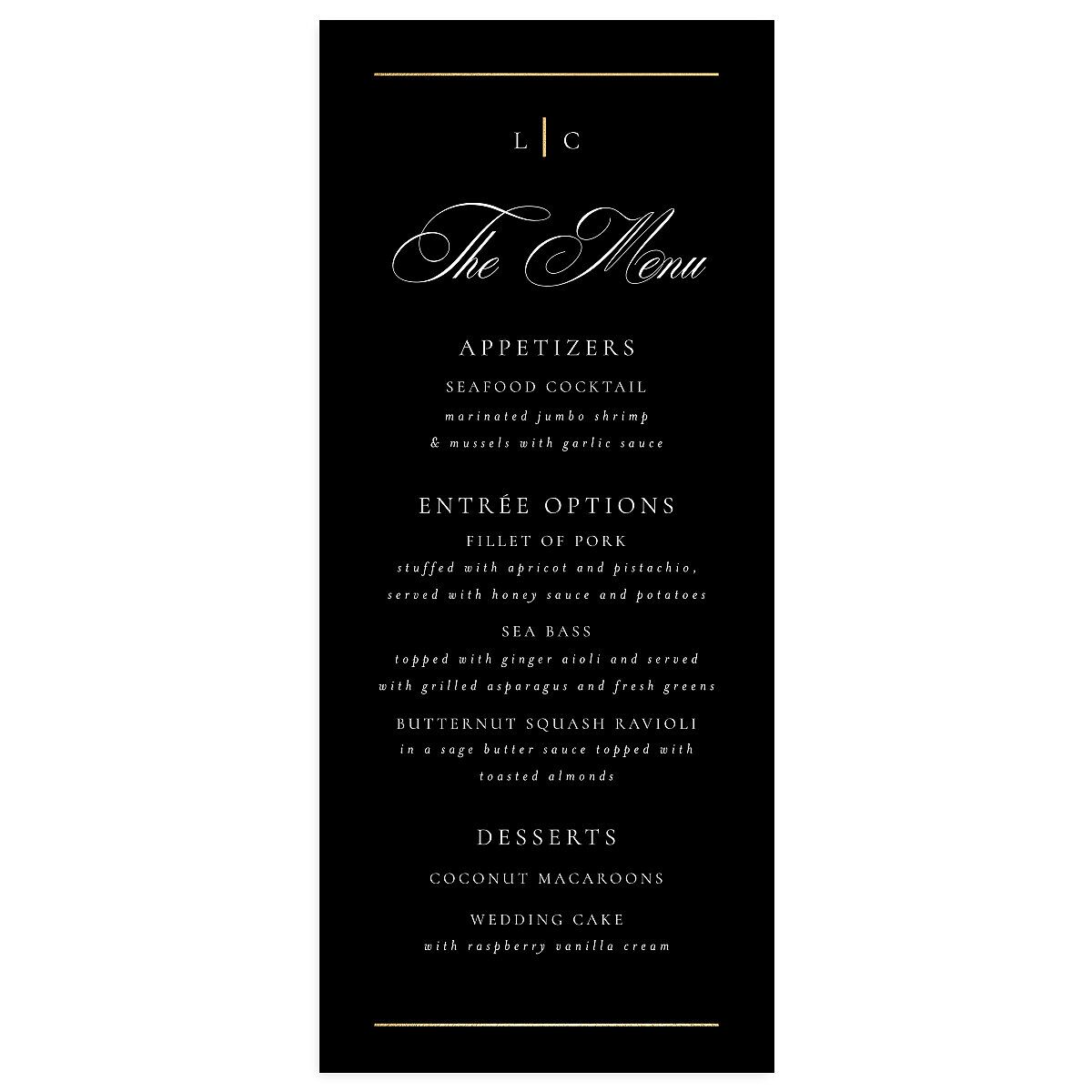 Timeless Frame Menus