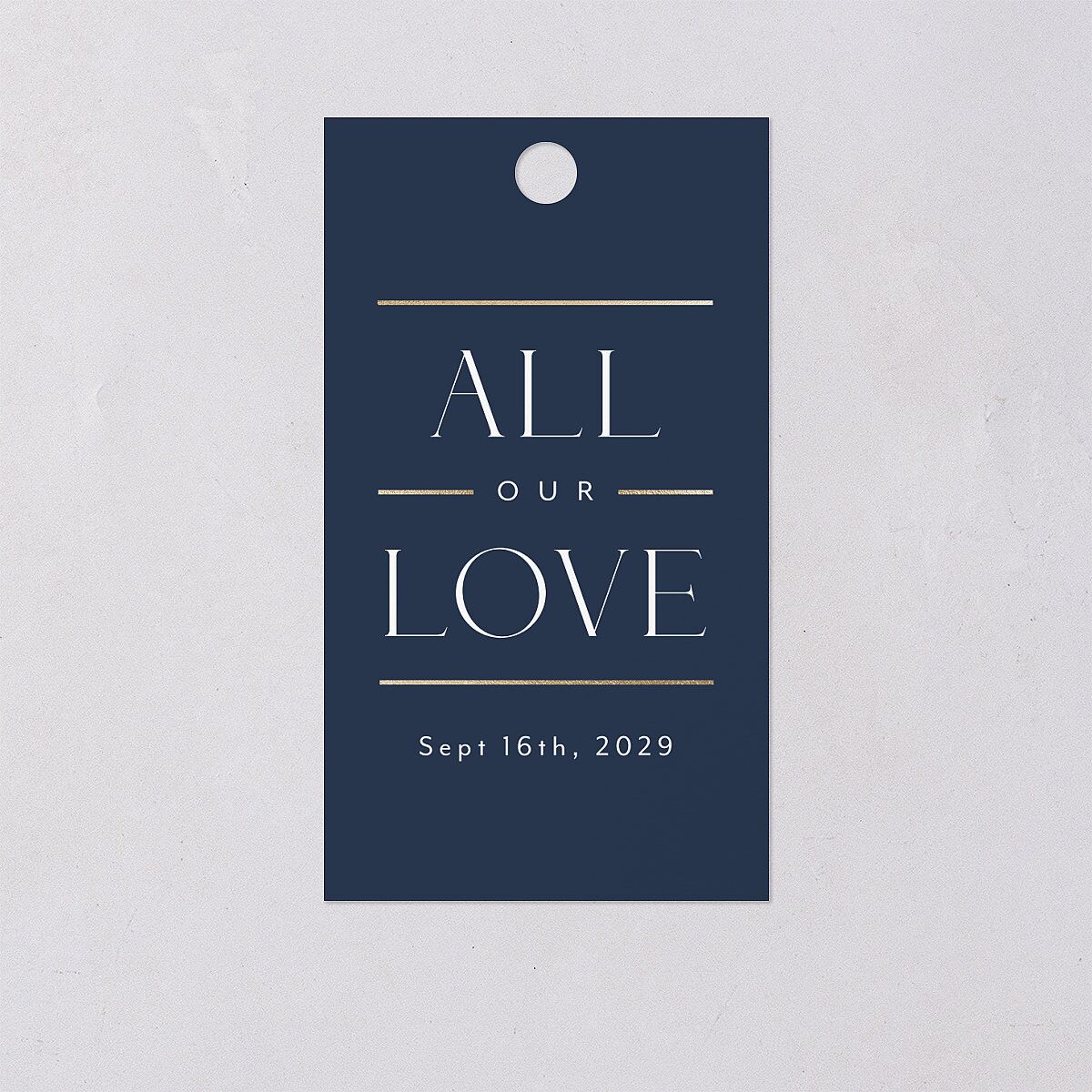 Estate Favor Gift Tags Gold Moody Blue Signature