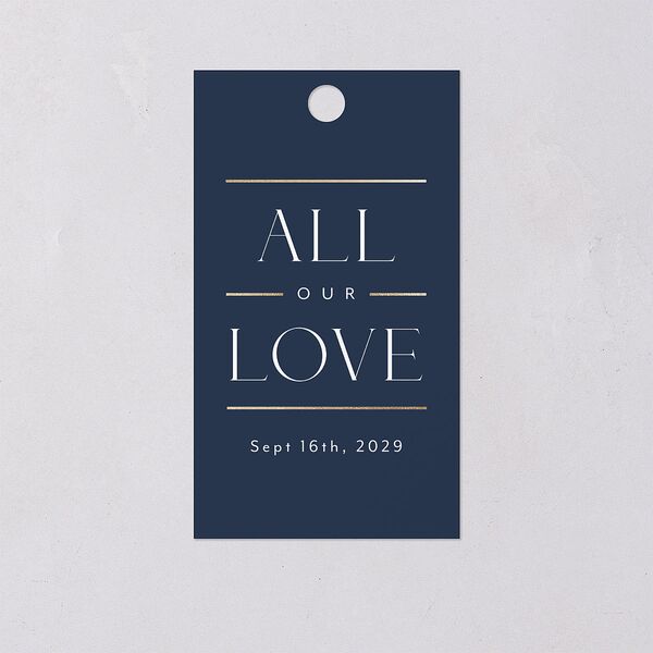Estate Favor Gift Tags Gold Moody Blue Signature
