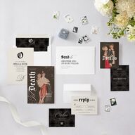 Til Death Gothic Photo Wedding Invitations Sand Signature Blank No Standard