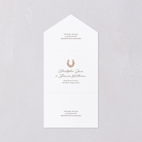Western Wild Horses All-in-One Wedding Invitations Copper Signature Light Both Recipient and Return Addresses No