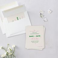 Whimsically Retro Handwritten Note Save The Date Magnets Kelly Green Magnet Paper