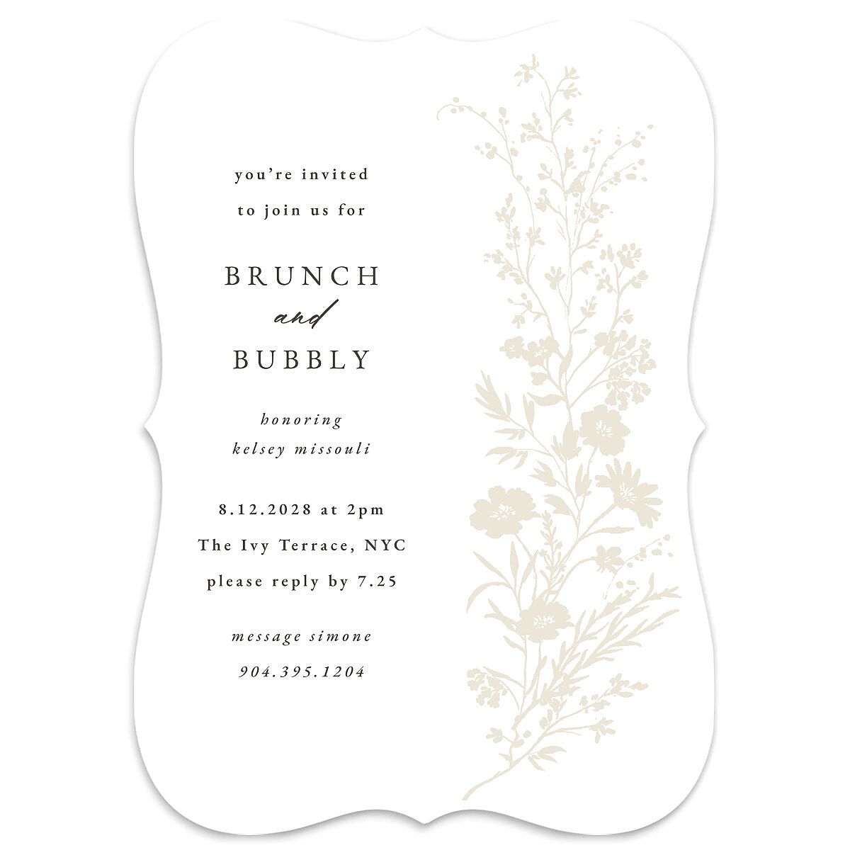 Gilded Wildflower Bridal Shower Invitations