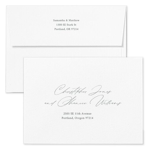 Rustic Branches Rehearsal Dinner Invitation Envelopes White Slate Both Recipient and Return Addresses Signature Standard