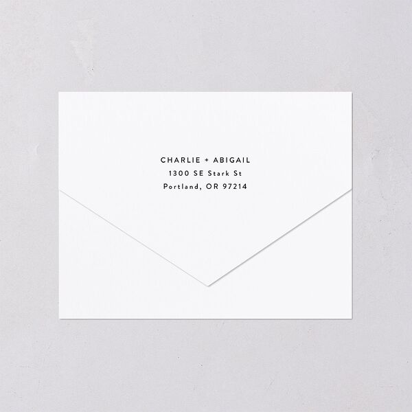 Modern Gallery All-in-One Wedding Invitations Pure White Signature Light Both Recipient and Return Addresses No
