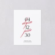 Bold Romantic Type Save the Date Petite Cards Ruby Signature smooth Blank No Standard