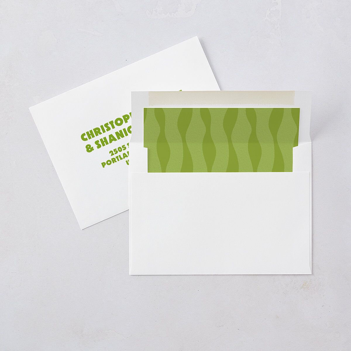 Retro Modern QR Code Save the Date Cards Greenery Signature smooth Blank No Standard