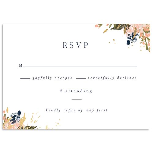 Moody Romance Wedding Response Cards Gold Moody Blue Signature Standard