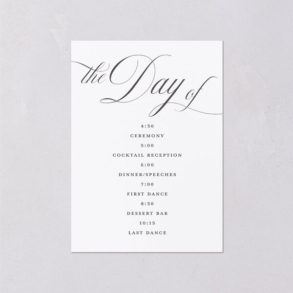 Grand Calligraphy Itinerary Cards Medieval Grey Signature Standard