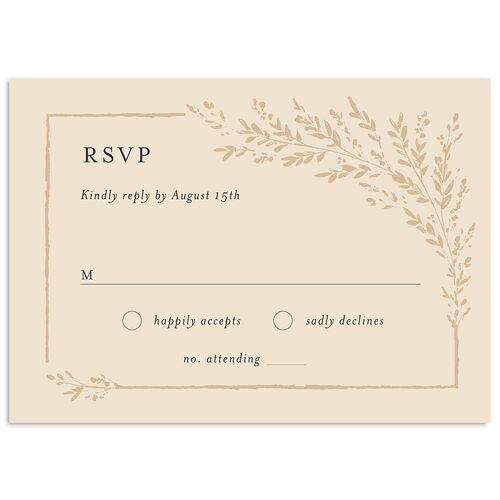 Rustic Branch Frame Wedding Response Cards Charcoal Signature Standard