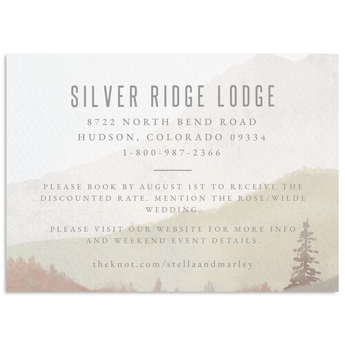 Painted Mountains Wedding Enclosure Cards Mauve Signature Standard