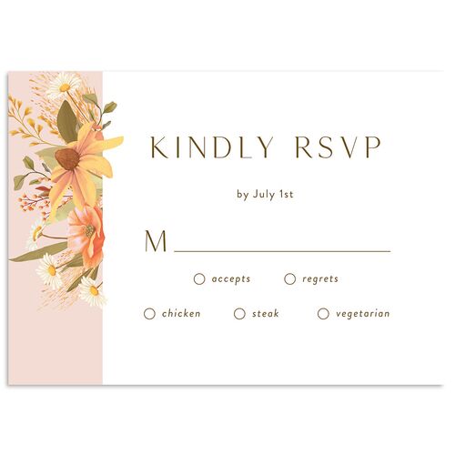 Sweet Sunflowers Wedding Response Cards Walnut Signature Standard