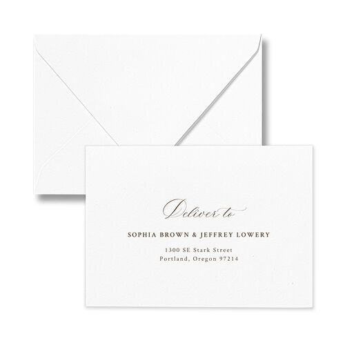 Romantic Floral Mountain Response Card Euro Envelopes White Marigold Return Address Luxe