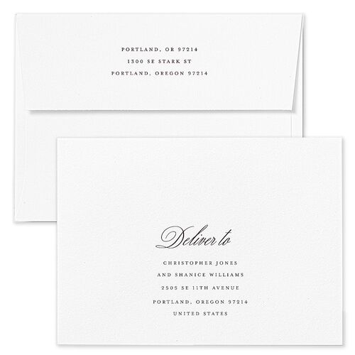 Luxury Victorian Gothic Lace Wedding Invitation Envelopes White Bordeaux Return Address Standard Signature