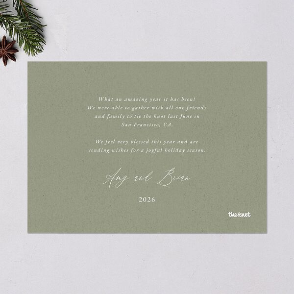 Holiday Greenery Frame Holiday Cards Deep Olive Signature Blank Standard Landscape