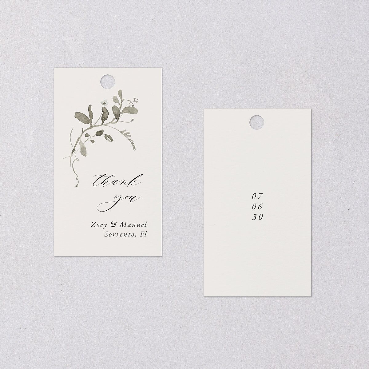 Curved Garland Favor Gift Tags Champagne Signature