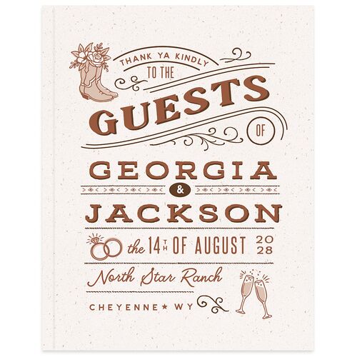 Western I Do BBQ Guest Books Saddle