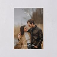 Vintage Romantic Photo Wedding Enclosure Cards Copper Signature Standard